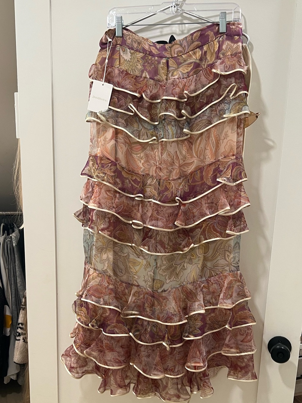 Zimmerman silk ruffled maxi skirt
